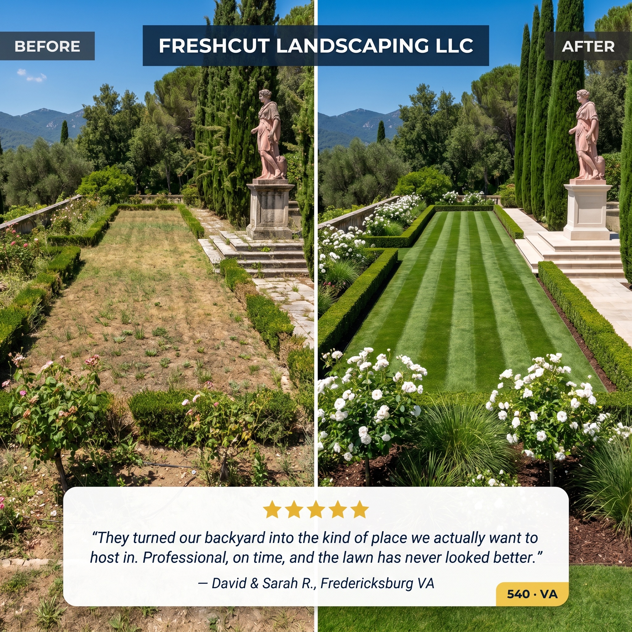 Before & After — Italian Garden landscaping Virginia