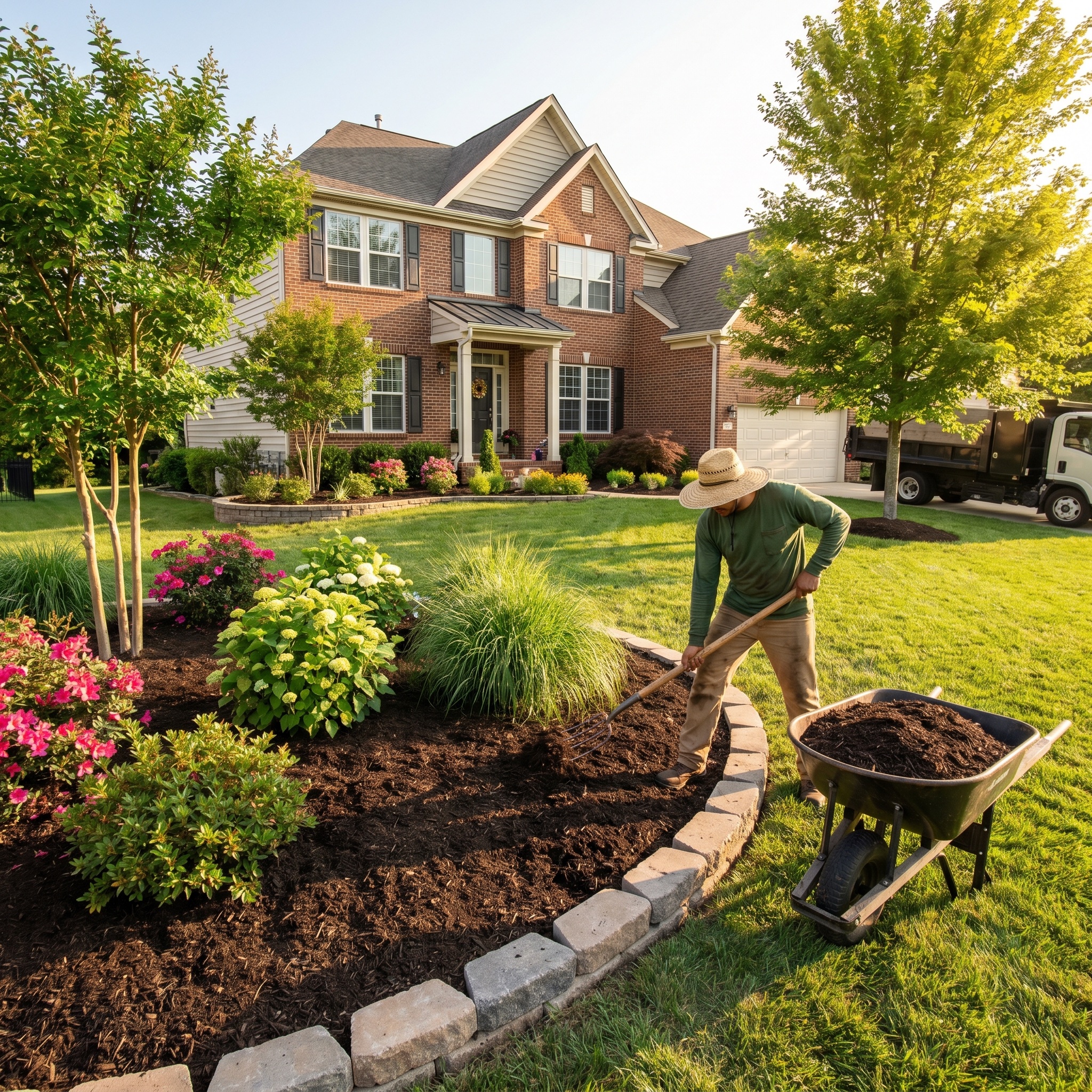 Professional landscaping and mulching service in Fredericksburg Virginia
